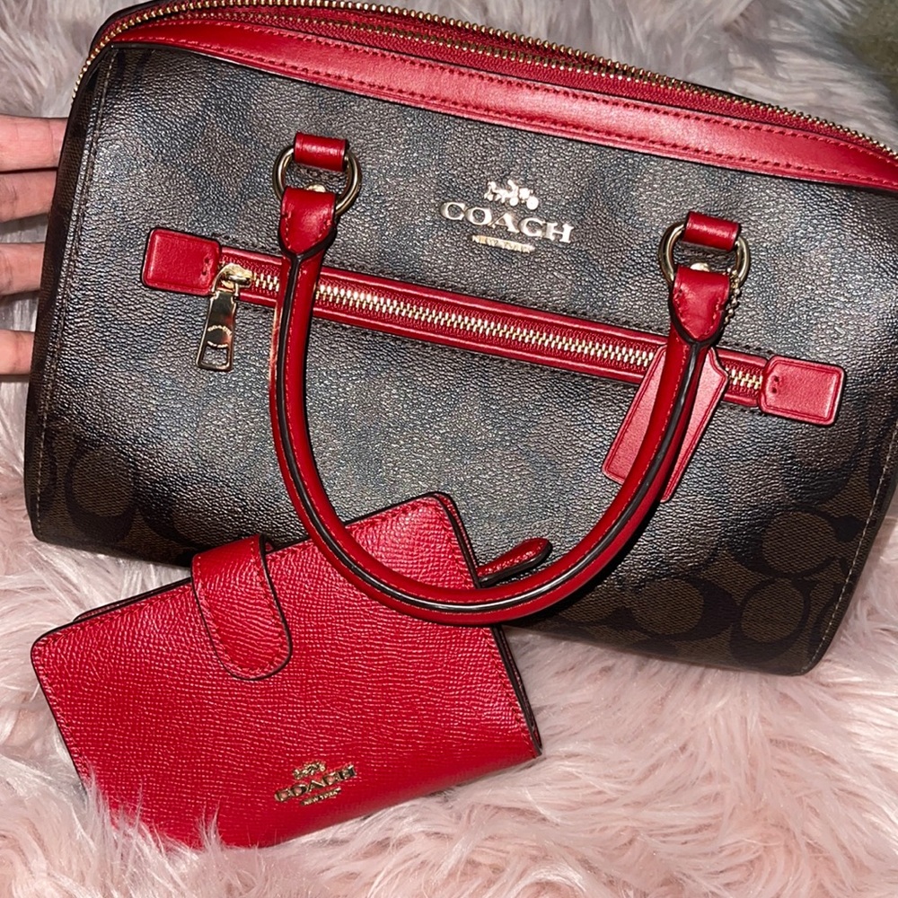 Pre loved Coach bag and matching wallet.